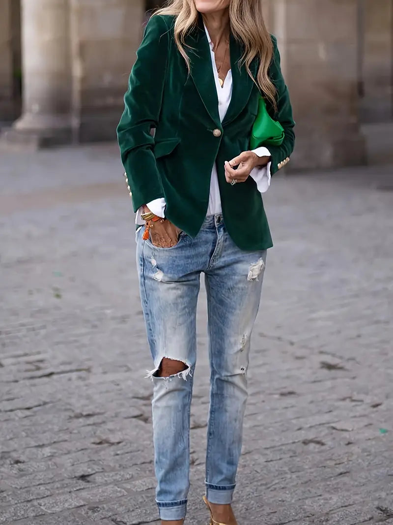 Kelly™ - Elegant Velvet Blazer