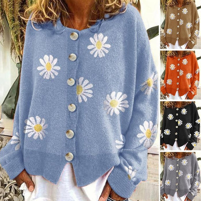 Angel - Cute Cardigan With Daisies