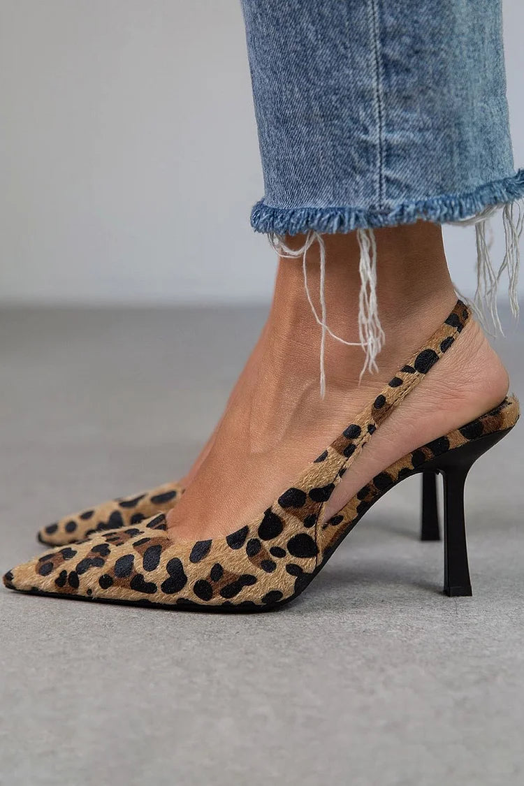 Veda | Chic Leopard Slingback Heels