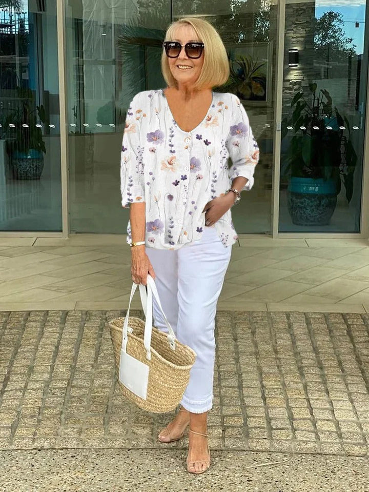 Wren | Floral Button-Up Blouse