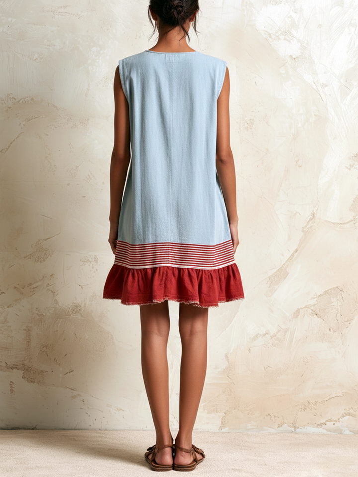 Tess | Sleeveless Ruffle Hem Tunic Dress