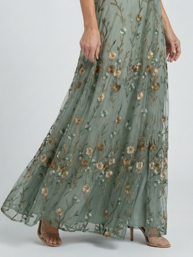 Elle | Floral Flutter Sleeve Maxi Dress