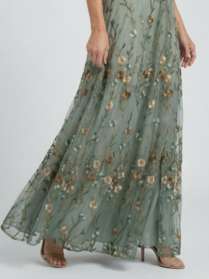 Elle | Floral Flutter Sleeve Maxi Dress