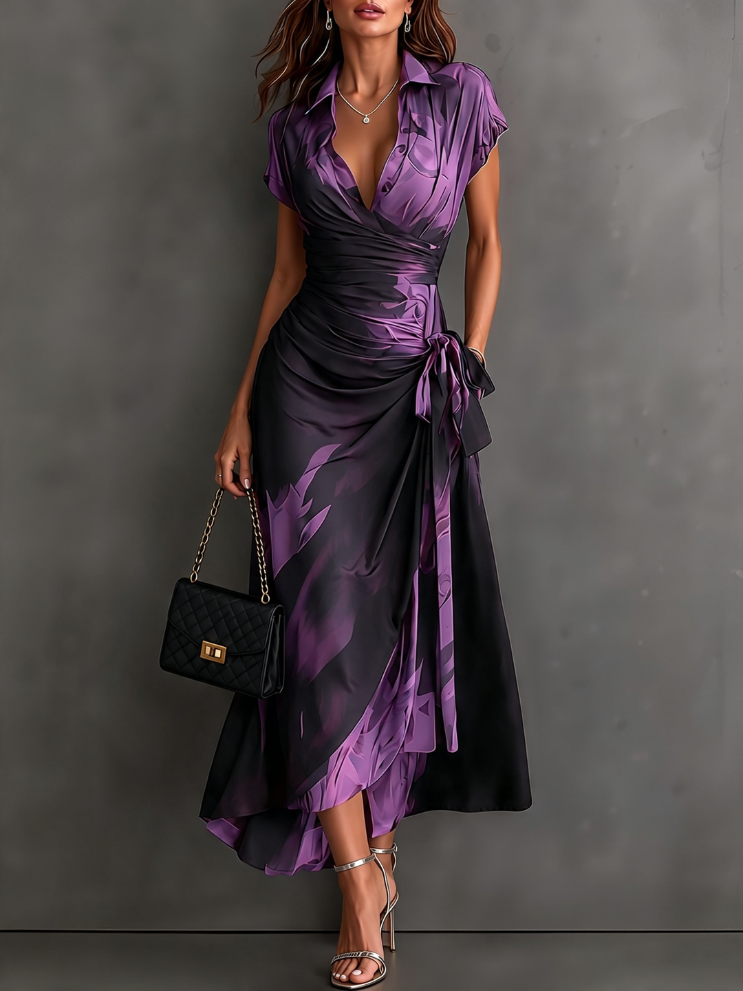 Delphine | Abstract Wrap Dress
