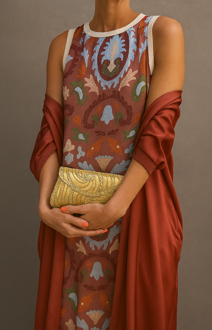 Élina | Printed Maxi Dress & Matching Cardigan Set