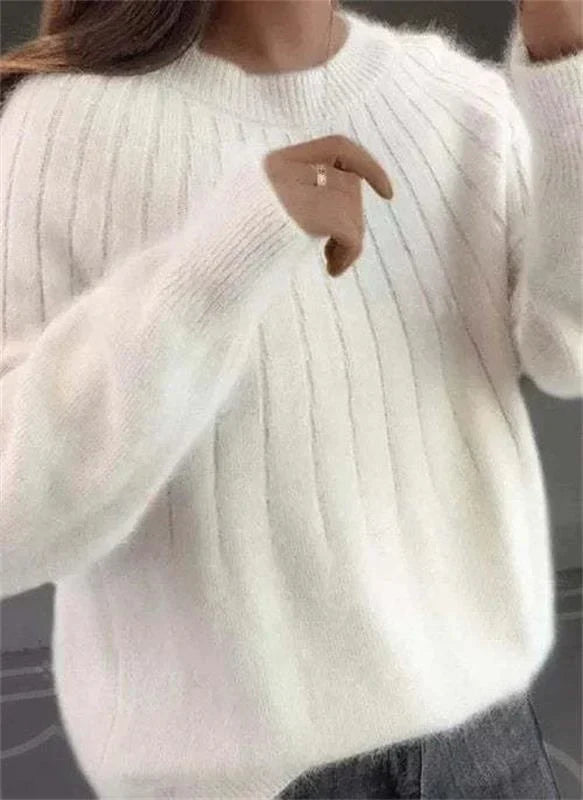 Caitlyn - Stylish Ribbed Knit Sweater