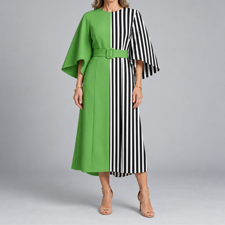 Bronwyn | Wide Sleeve Printed Midi Dress
