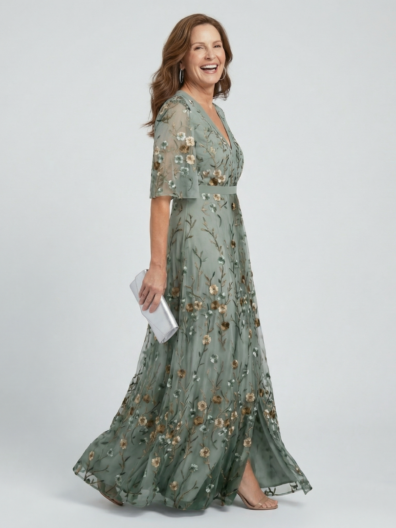 Elle | Floral Flutter Sleeve Maxi Dress