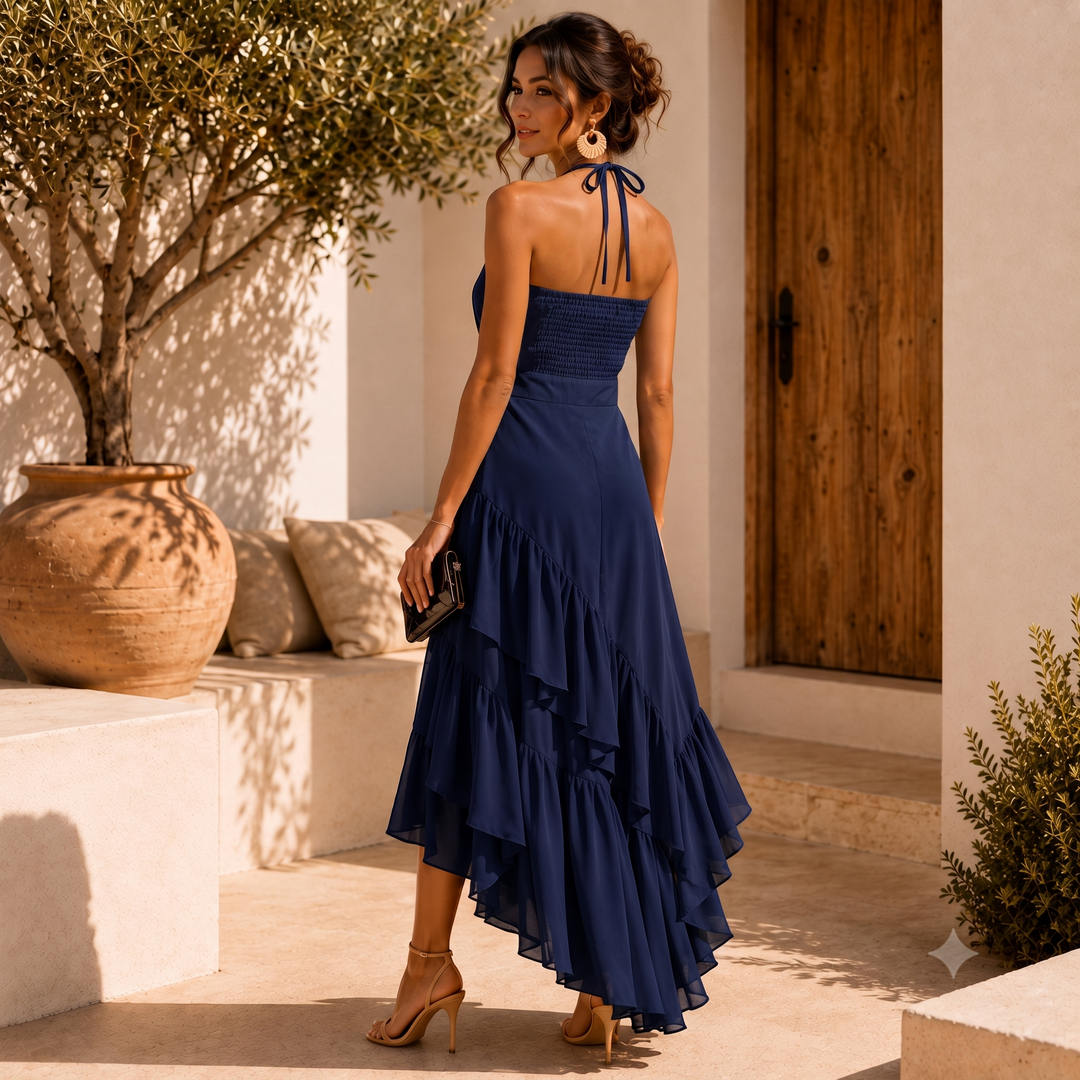 Carla | Elegant Asymmetric Hem Dress