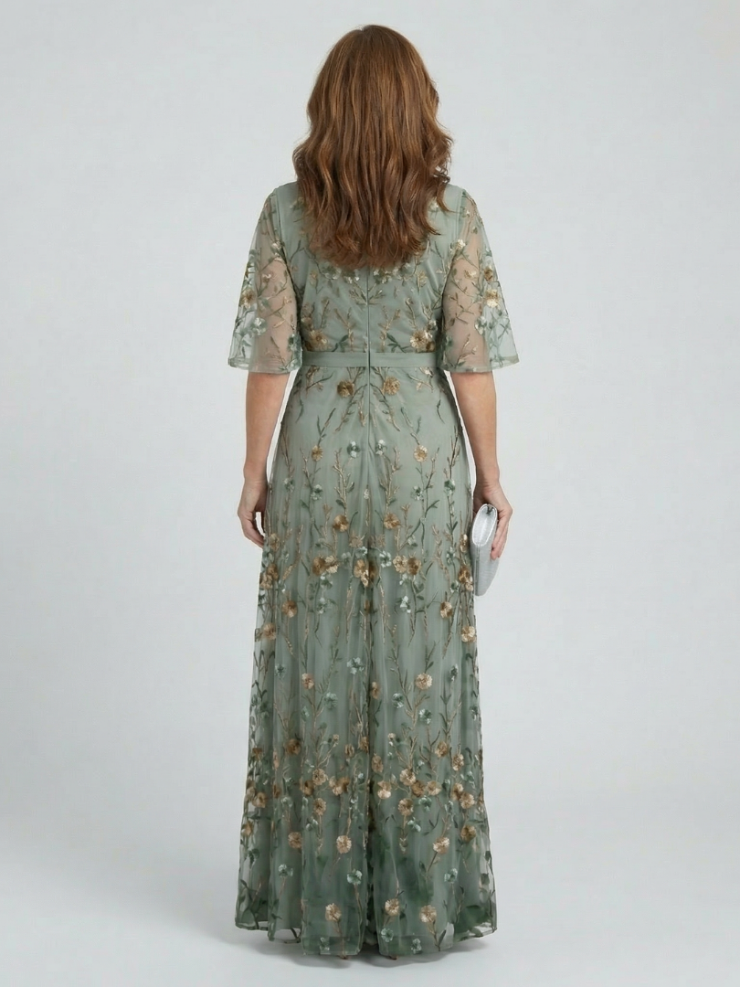 Elle | Floral Flutter Sleeve Maxi Dress