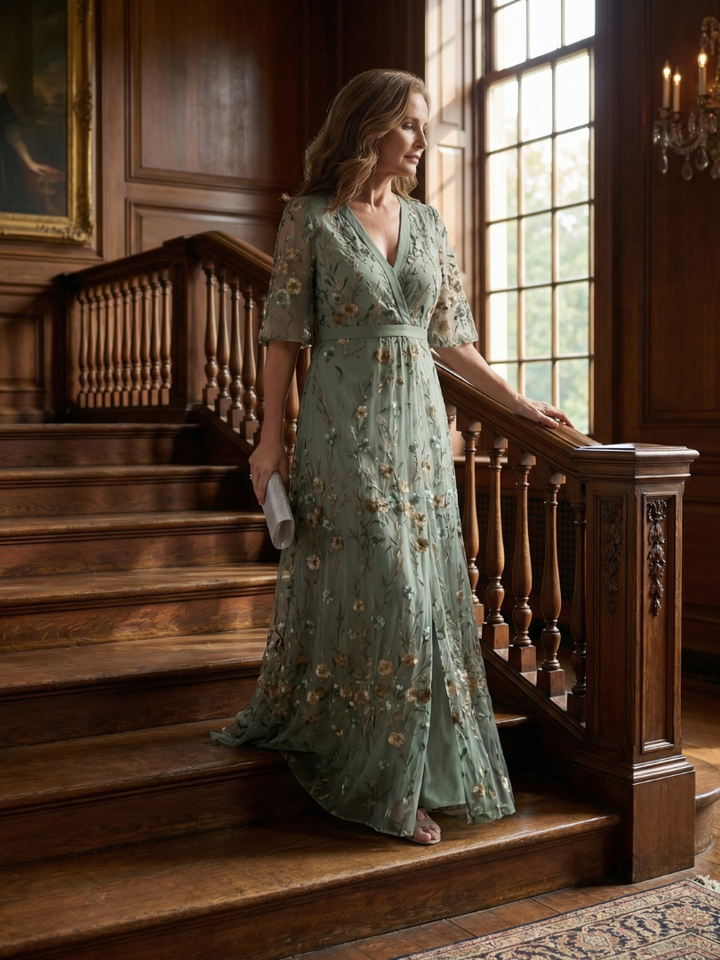 Elle | Floral Flutter Sleeve Maxi Dress