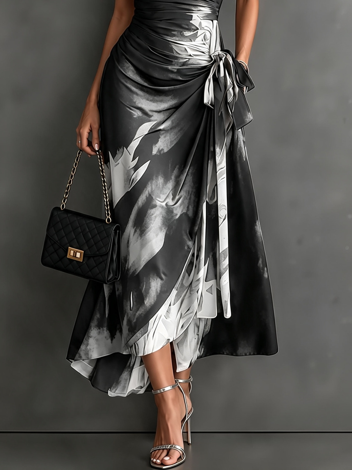 Delphine | Abstract Wrap Dress