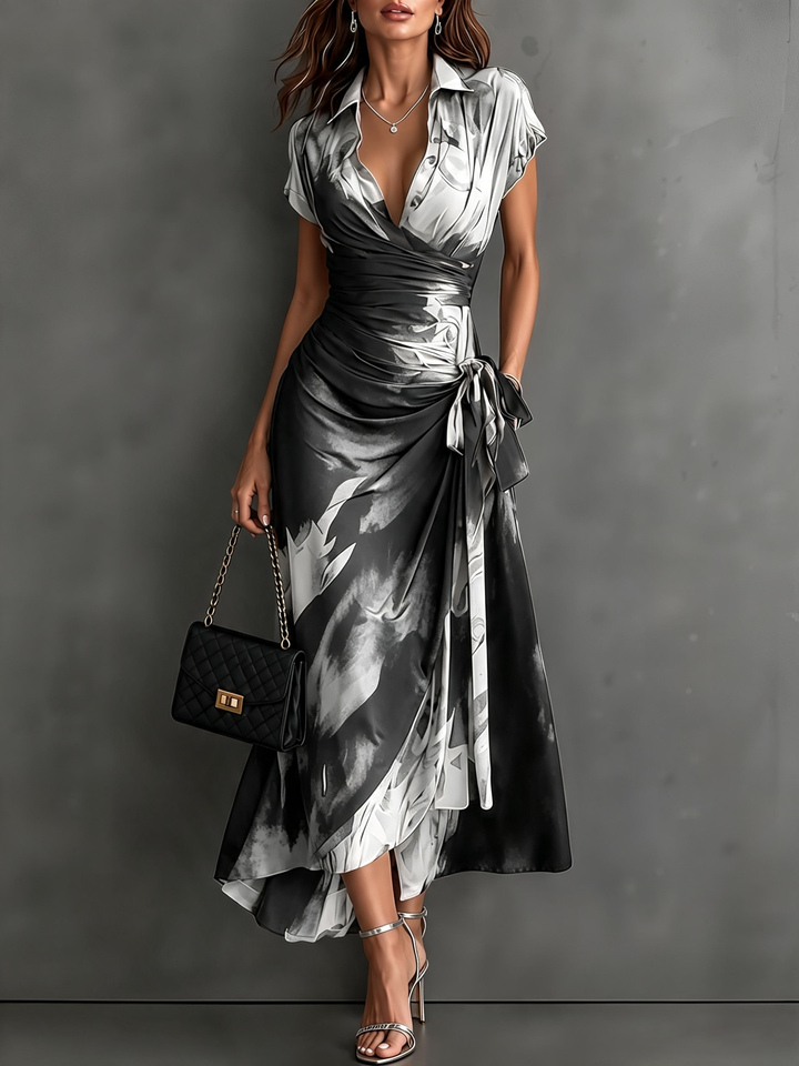 Delphine | Abstract Wrap Dress