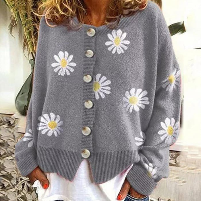 Angel - Cute Cardigan With Daisies