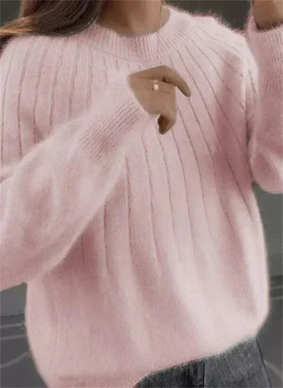 Caitlyn - Stylish Ribbed Knit Sweater