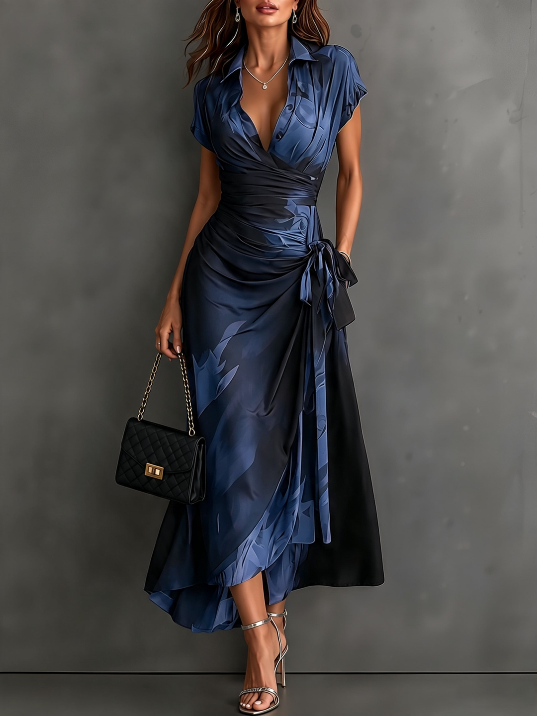 Delphine | Abstract Wrap Dress