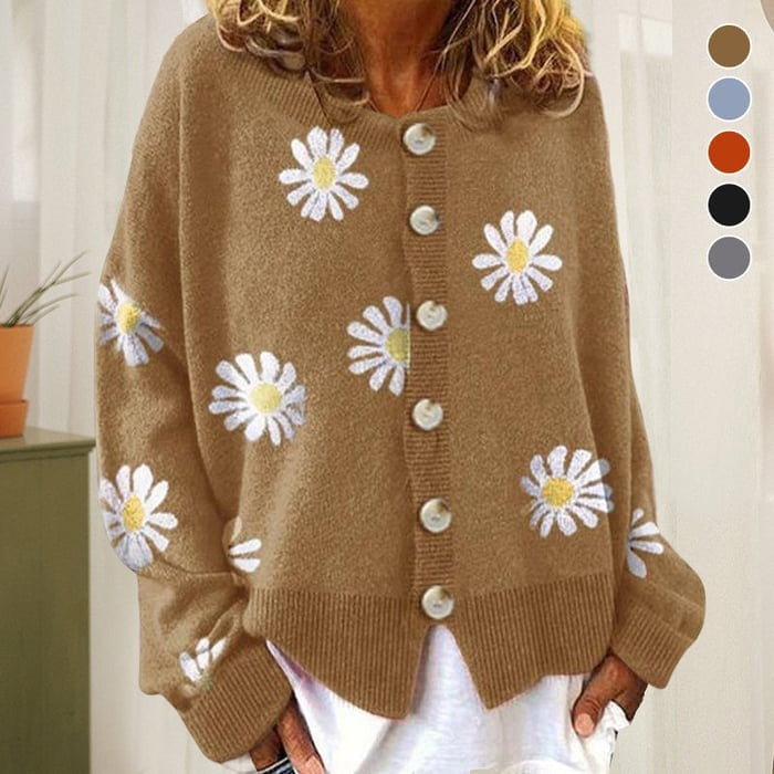 Angel - Cute Cardigan With Daisies