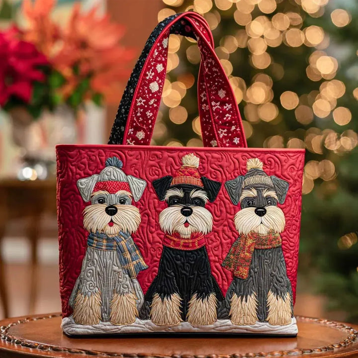 Trio of Schnauzers | Handmade Quilted Tote Bag
