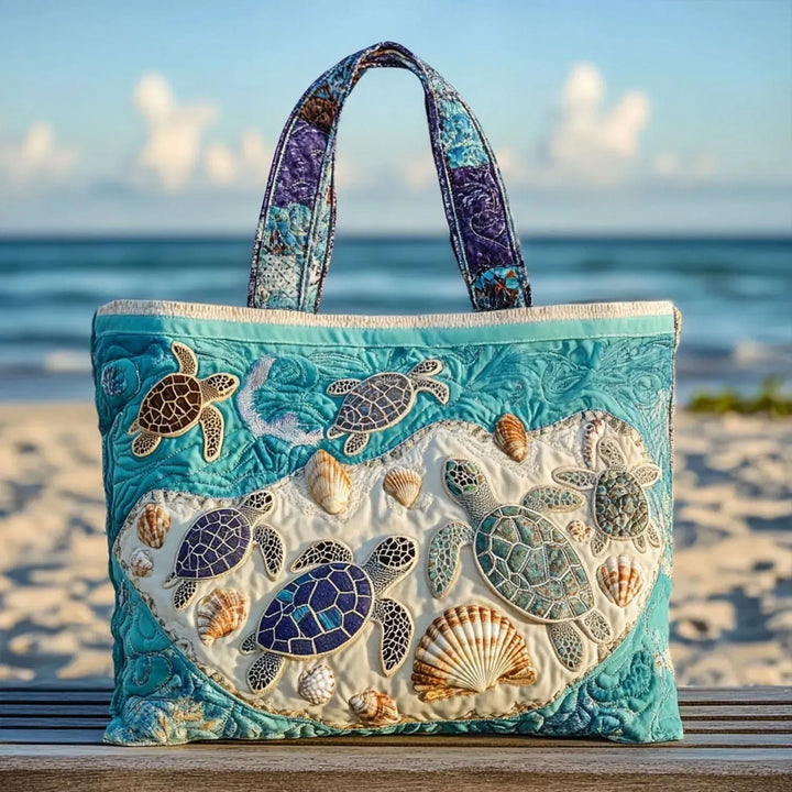 Love for Turtles | Handmade Quilted Tote Bag
