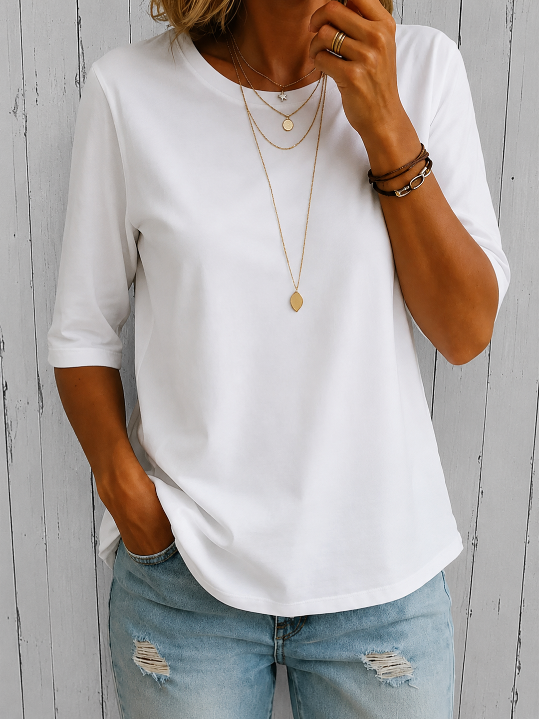 Lise | Half-Sleeve Relaxed Tee