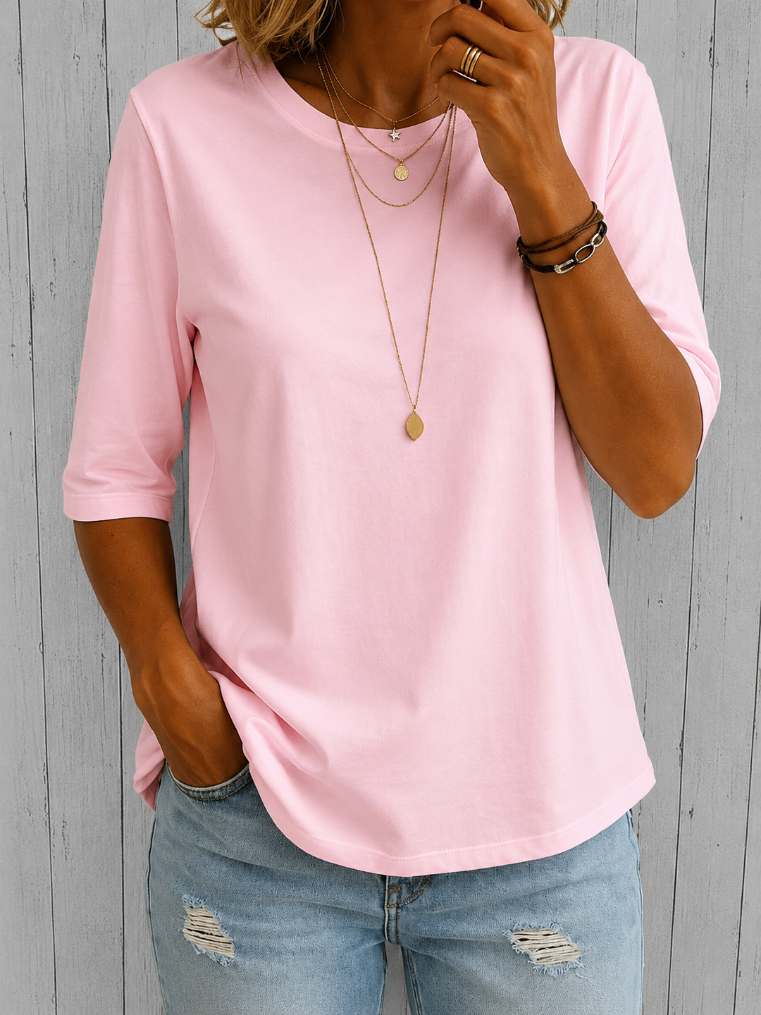 Lise | Half-Sleeve Relaxed Tee