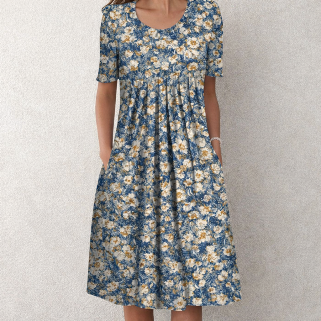 Greta | Pleated Front Midi Dress