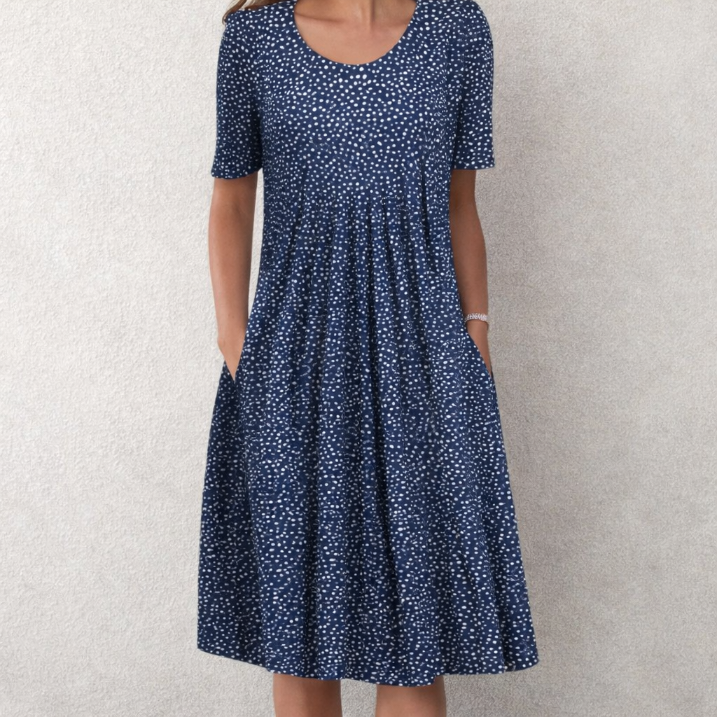 Greta | Pleated Front Midi Dress