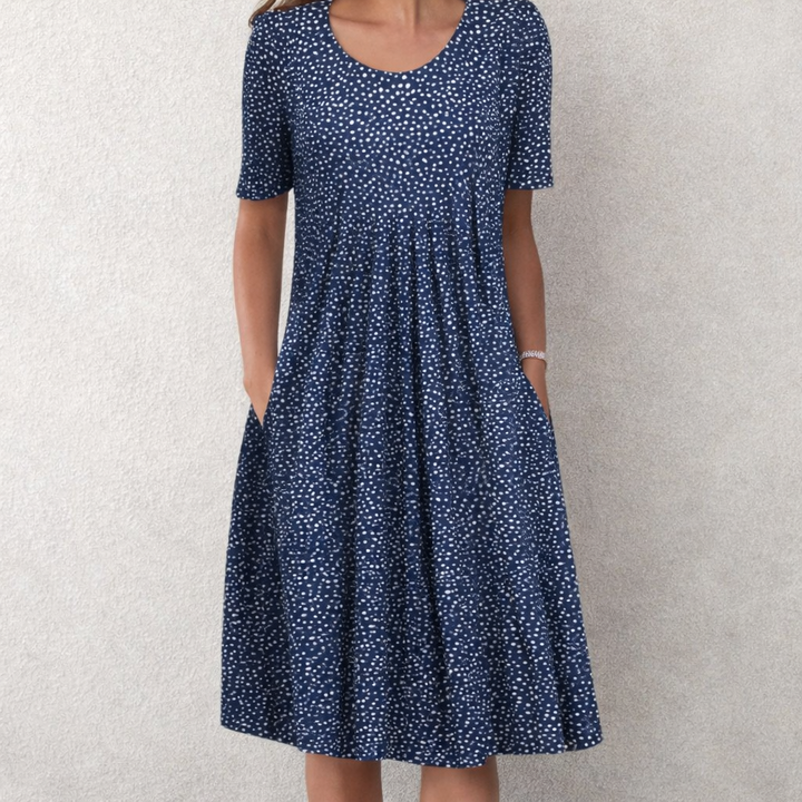 Greta | Pleated Front Midi Dress