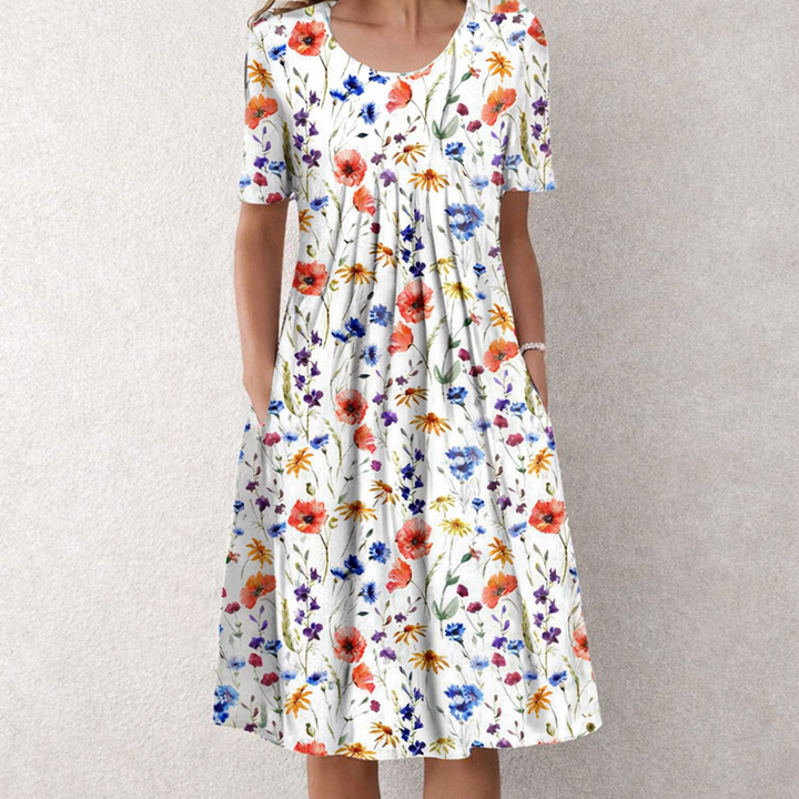 Greta | Pleated Front Midi Dress