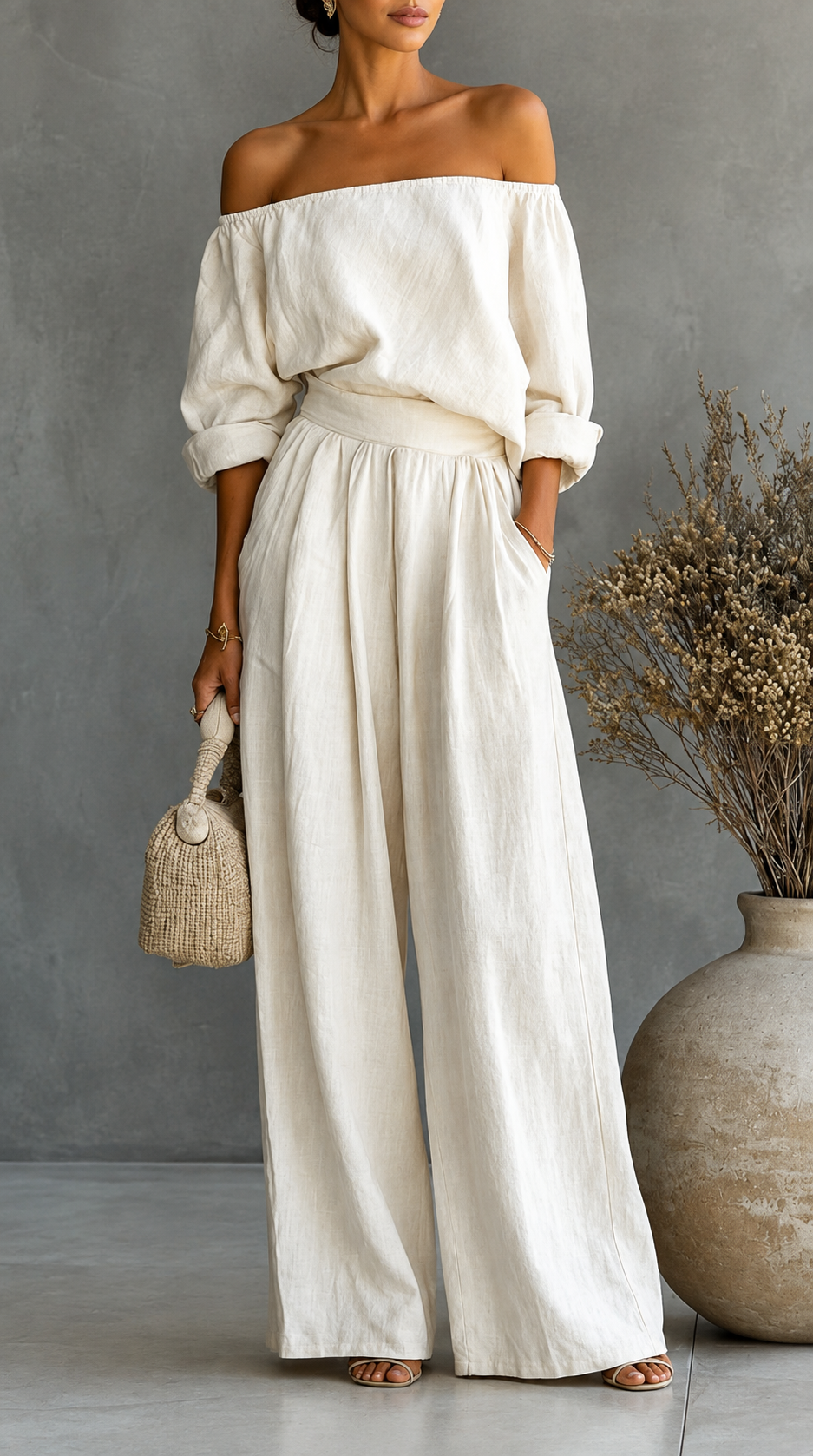 Camille | Linen-Effect Two-Piece Set