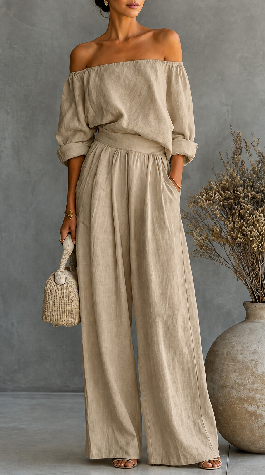 Camille | Linen-Effect Two-Piece Set