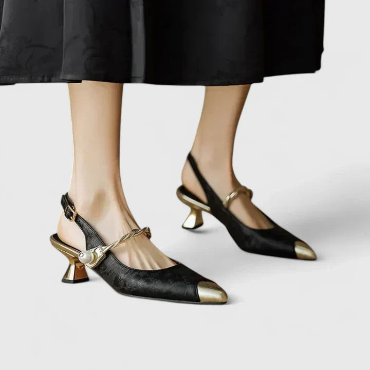 Women's Orthopaedic Heels with Textured Upper for Formal Occasions