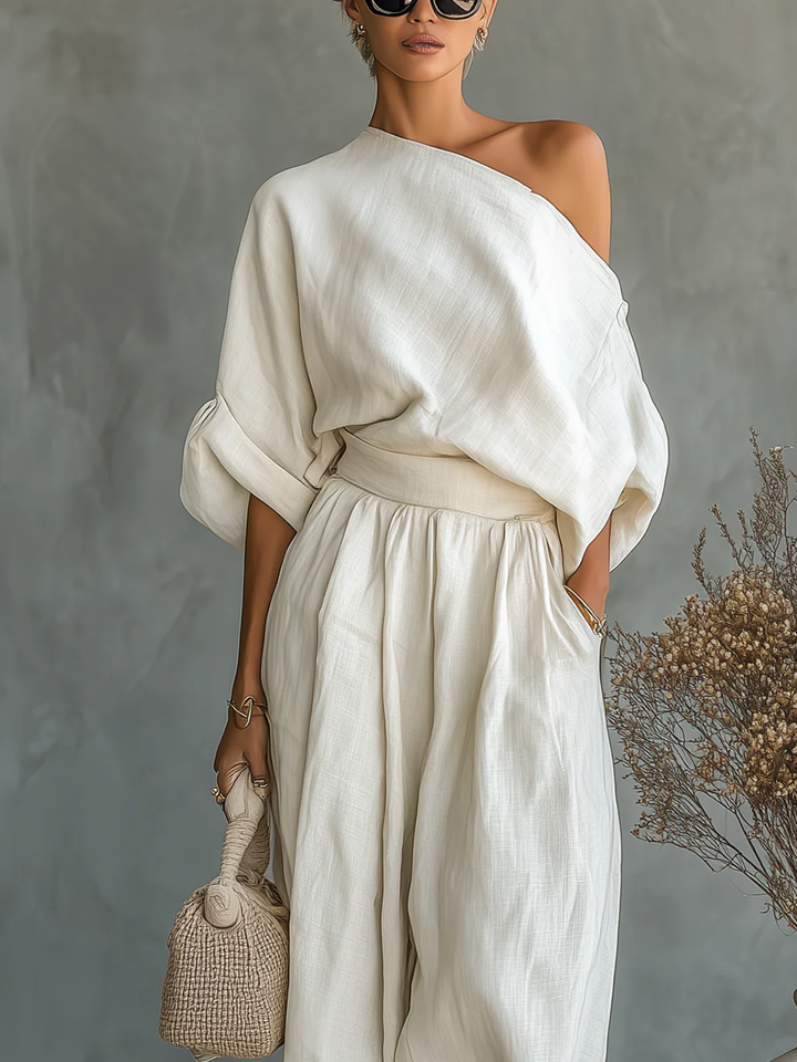 Eleonora | Elegant One-Shoulder Two-Piece Set