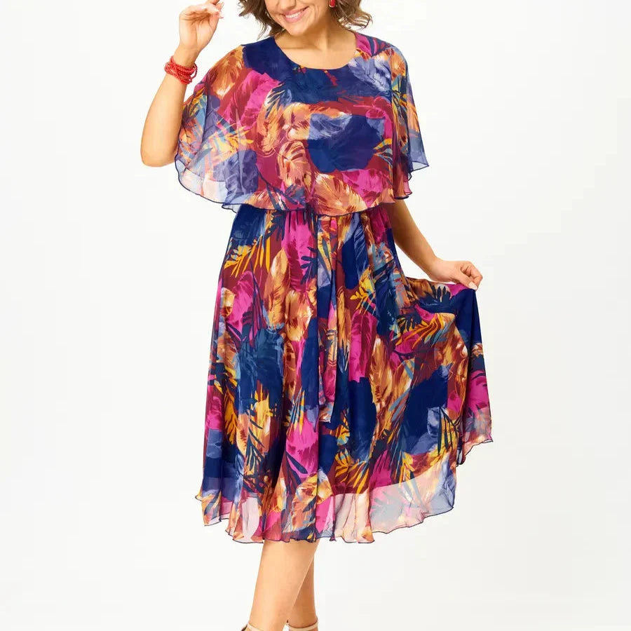 Barbara | Flowing Chiffon Midi Dress