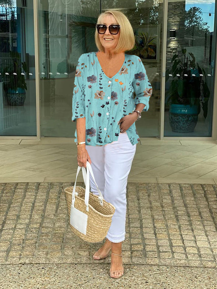 Wren | Floral Button-Up Blouse