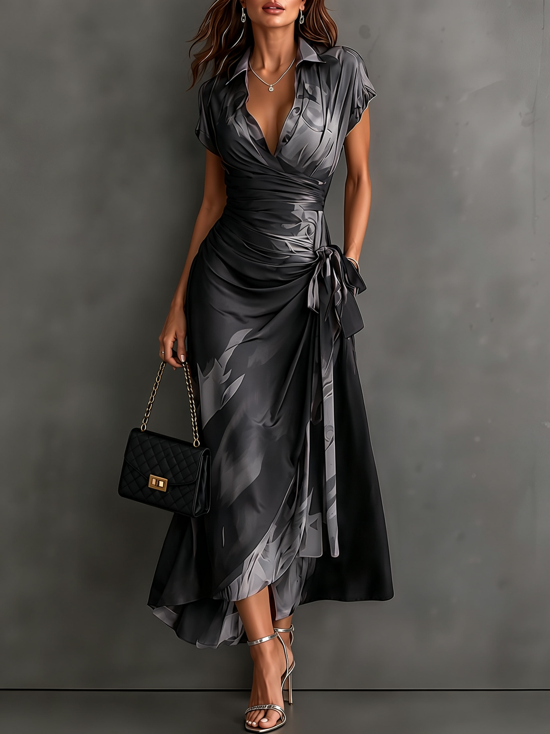 Delphine | Abstract Wrap Dress