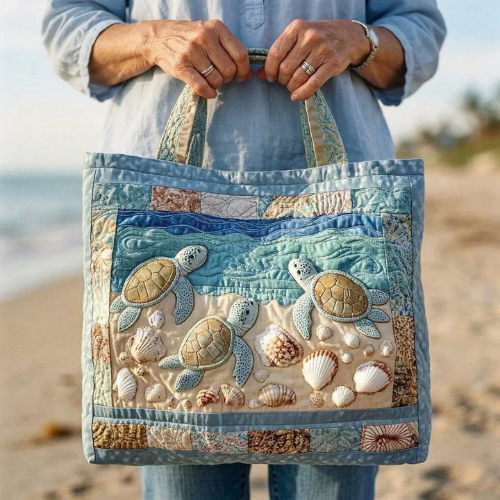 Sea Turtles | Handmade Quilted Tote Bag