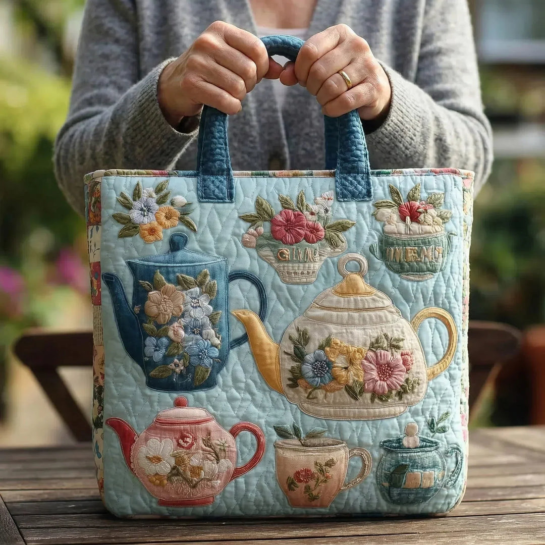 Floral Pattern | Handmade Quilted Tote Bag
