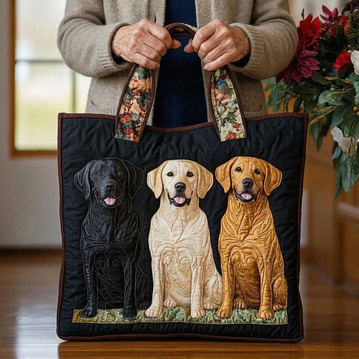 Three Labradors | Handmade Quilted Tote Bag