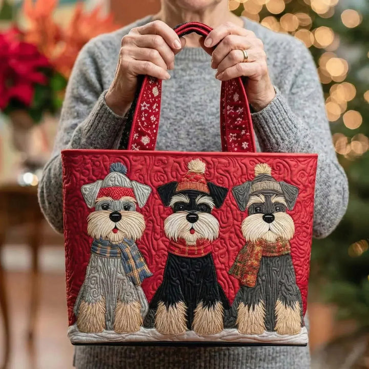 Trio of Schnauzers | Handmade Quilted Tote Bag