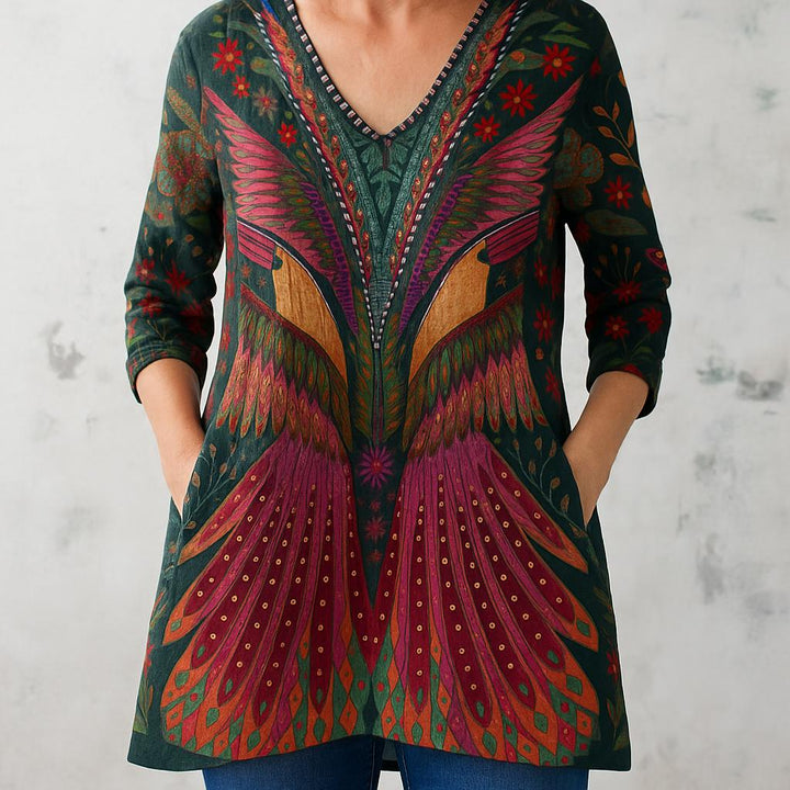 Manon | Long Blouse with V-Neck