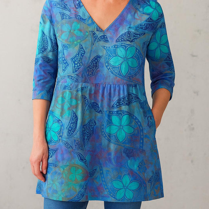 Juliette | Long Blouse with V-Neck