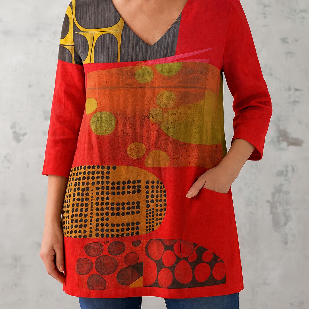 Lucie | Long Blouse with V-Neck