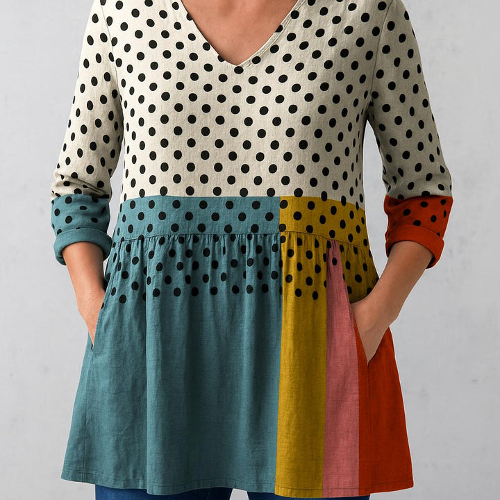 Valerie | Long Blouse with V-Neck