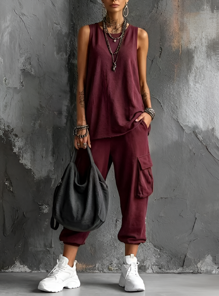 Zenara | Tank Top & Cargo Trouser Set