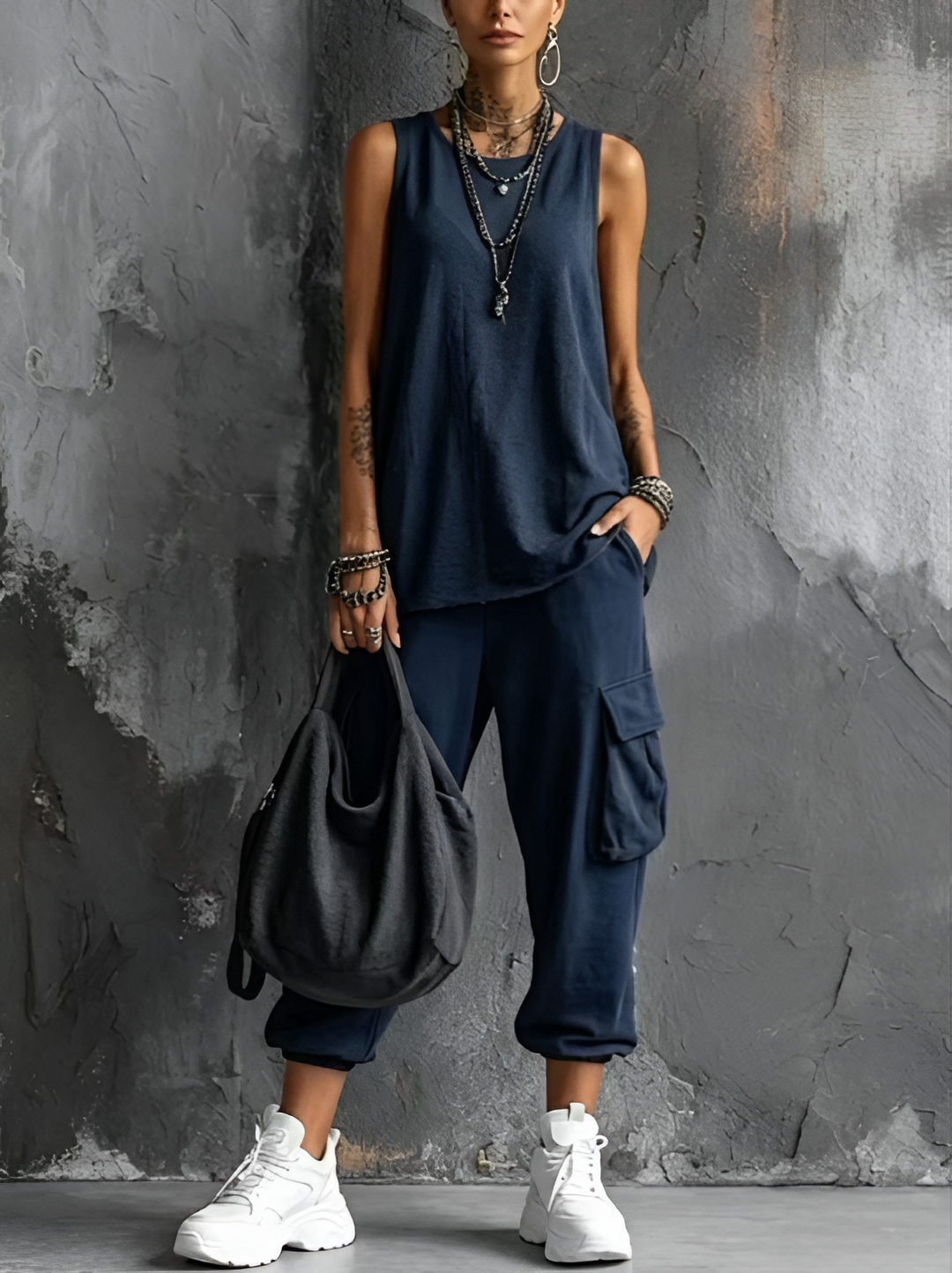 Zenara | Tank Top & Cargo Trouser Set