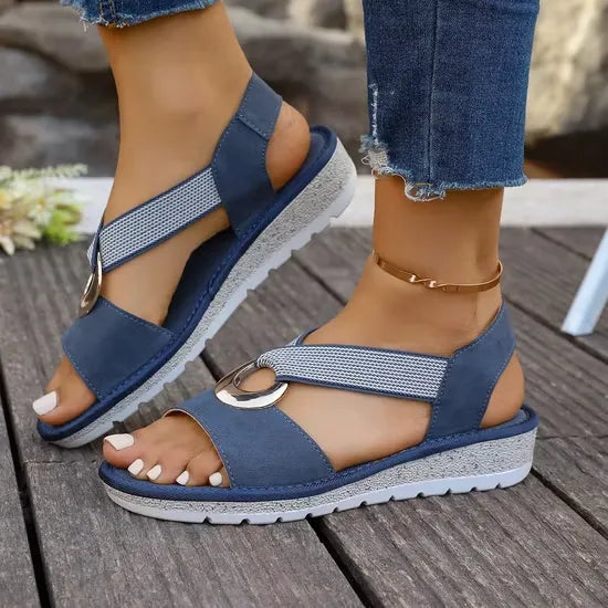 Sylvie | Gold Ring Cross Strap Sandals