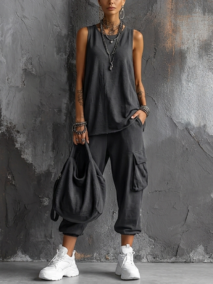 Zenara | Tank Top & Cargo Trouser Set
